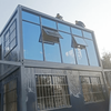 DET006-Cost-Effectiveness Two-Layers Glass Curtain Wall Customized Color And Size Prefab Container House Office Home