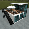 DET007-Two-Layers Costomized Color And Size Glass Curtain Wall Prefab Container House Office Villa Home