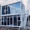 DET006-Cost-Effectiveness Two-Layers Glass Curtain Wall Customized Color And Size Prefab Container House Office Home