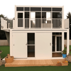 DET007-Two-Layers Costomized Color And Size Glass Curtain Wall Prefab Container House Office Villa Home