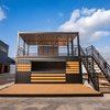 DET006-Cost-Effectiveness Two-Layers Glass Curtain Wall Customized Color And Size Prefab Container House Office Home